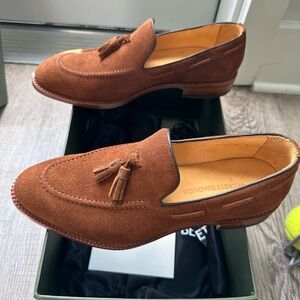 Beckett Simonon Chestnut Suede Tassel Loafers